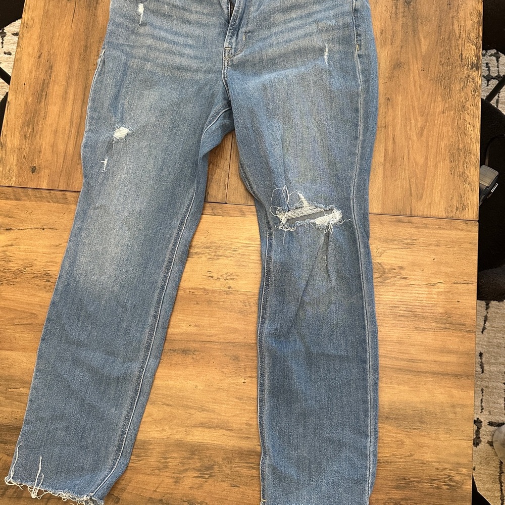 Old Navy Distressed Straight Leg Blue Jeans